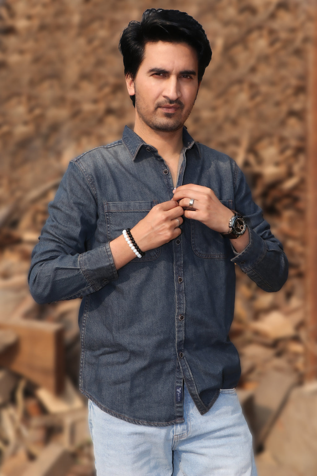 Men’s Slim Fit Denim Shirt DS-CB01