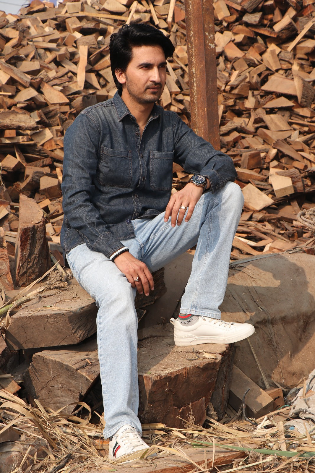 Men’s Slim Fit Denim Shirt DS-CB01