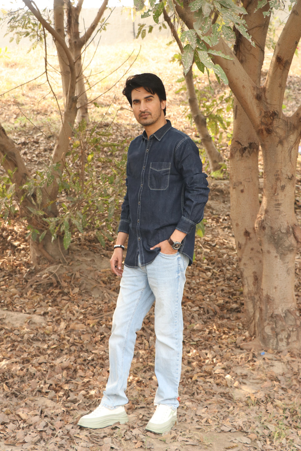 Men’s Slim Fit Denim Shirt DS-DB01