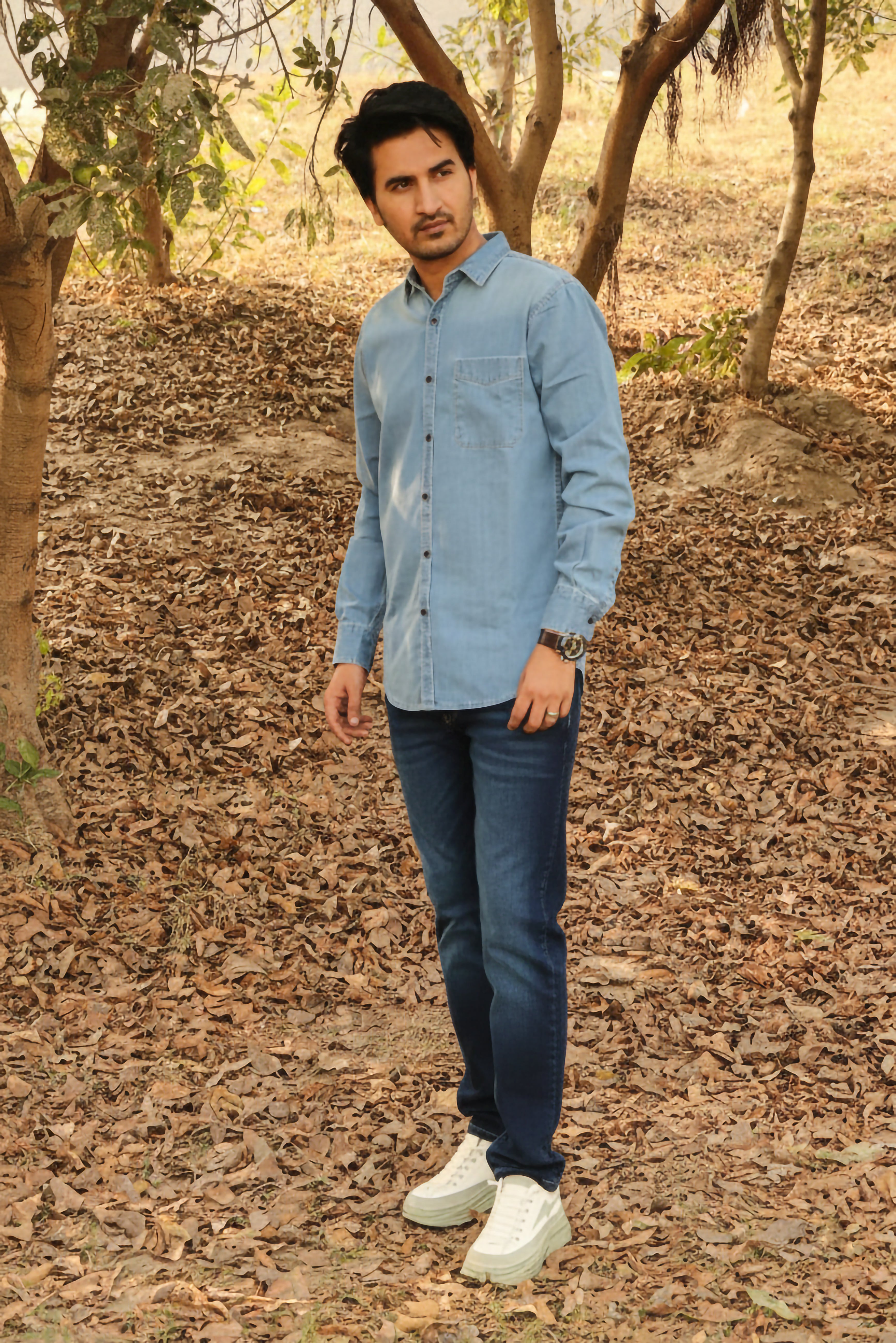 Men’s Slim Fit Denim Shirt DS-LB01