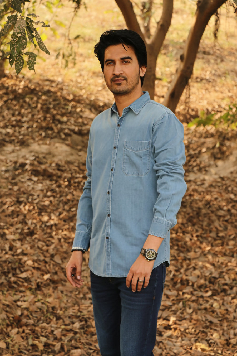 Men’s Slim Fit Denim Shirt DS-LB01