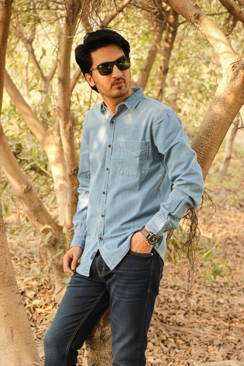 Men’s Slim Fit Denim Shirt DS-LB01