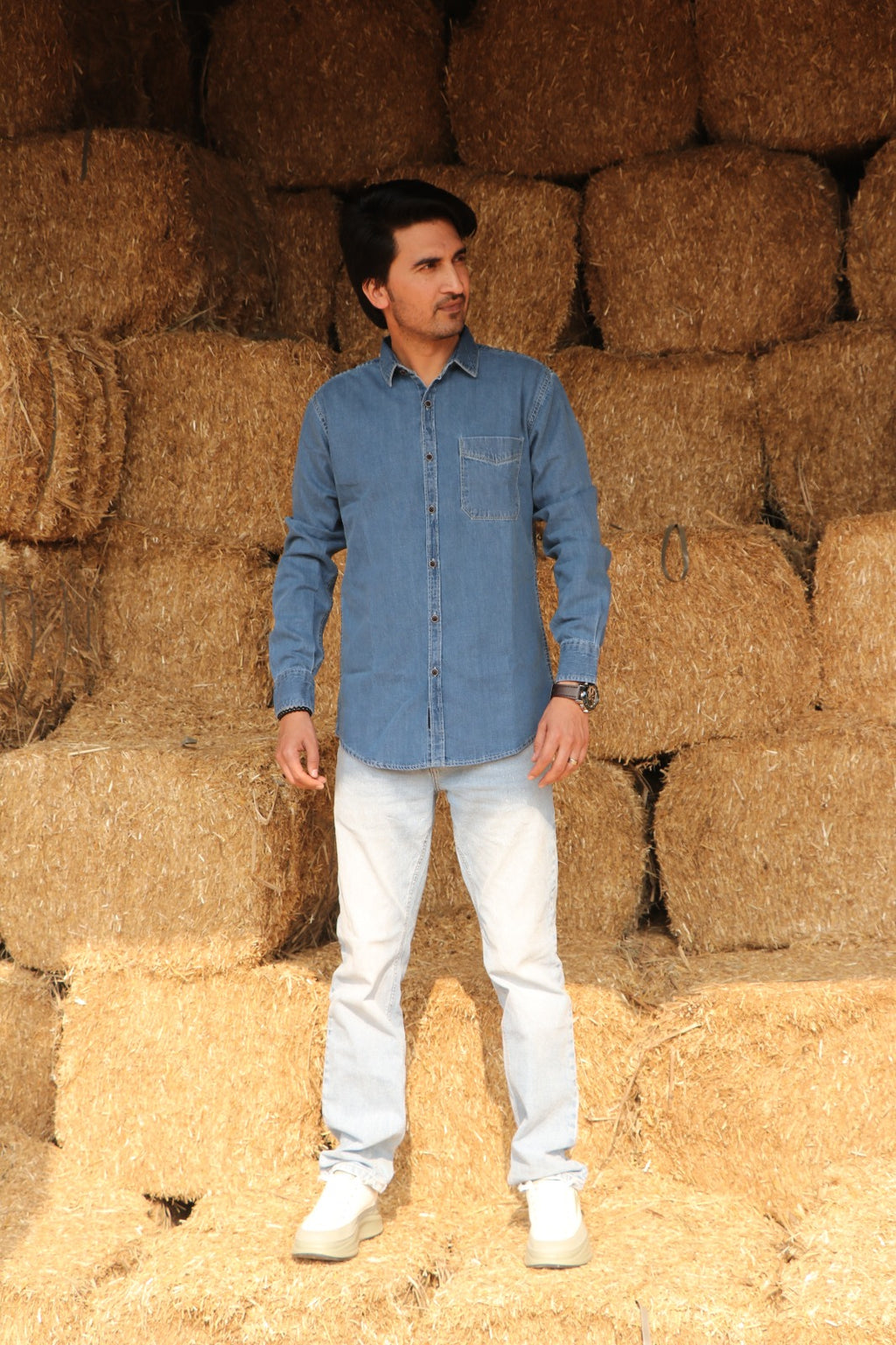 Men’s Slim Fit Denim Shirt DS-MB01