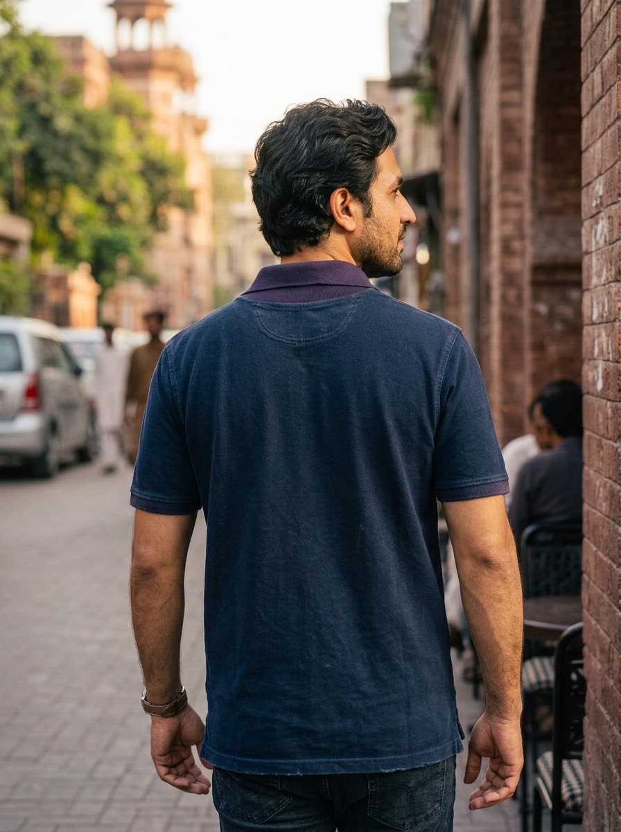 Denim Polo T-Shirt Blue